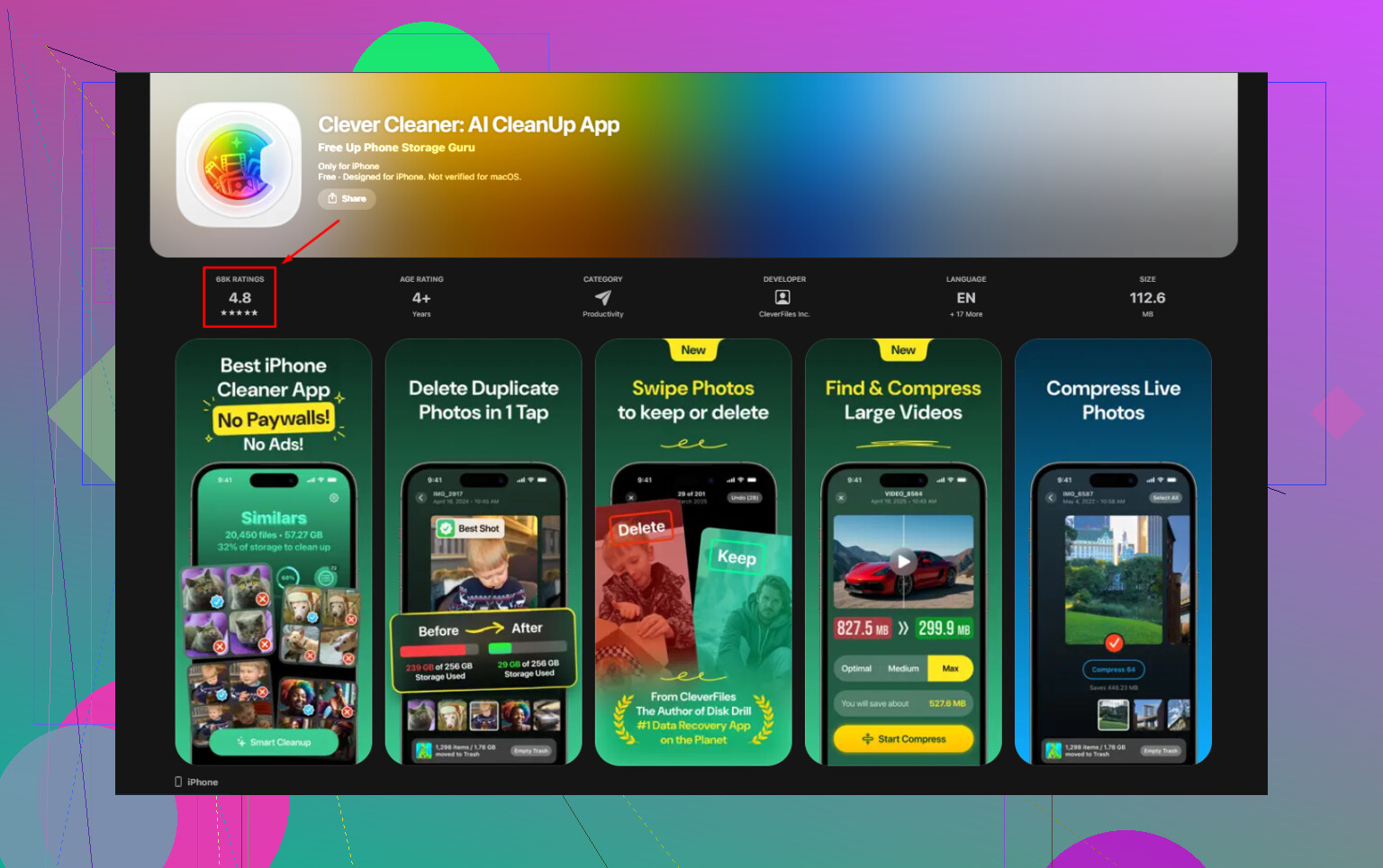 Een offline iPhone-foto-opruimapp zoals CCleaner nodig?