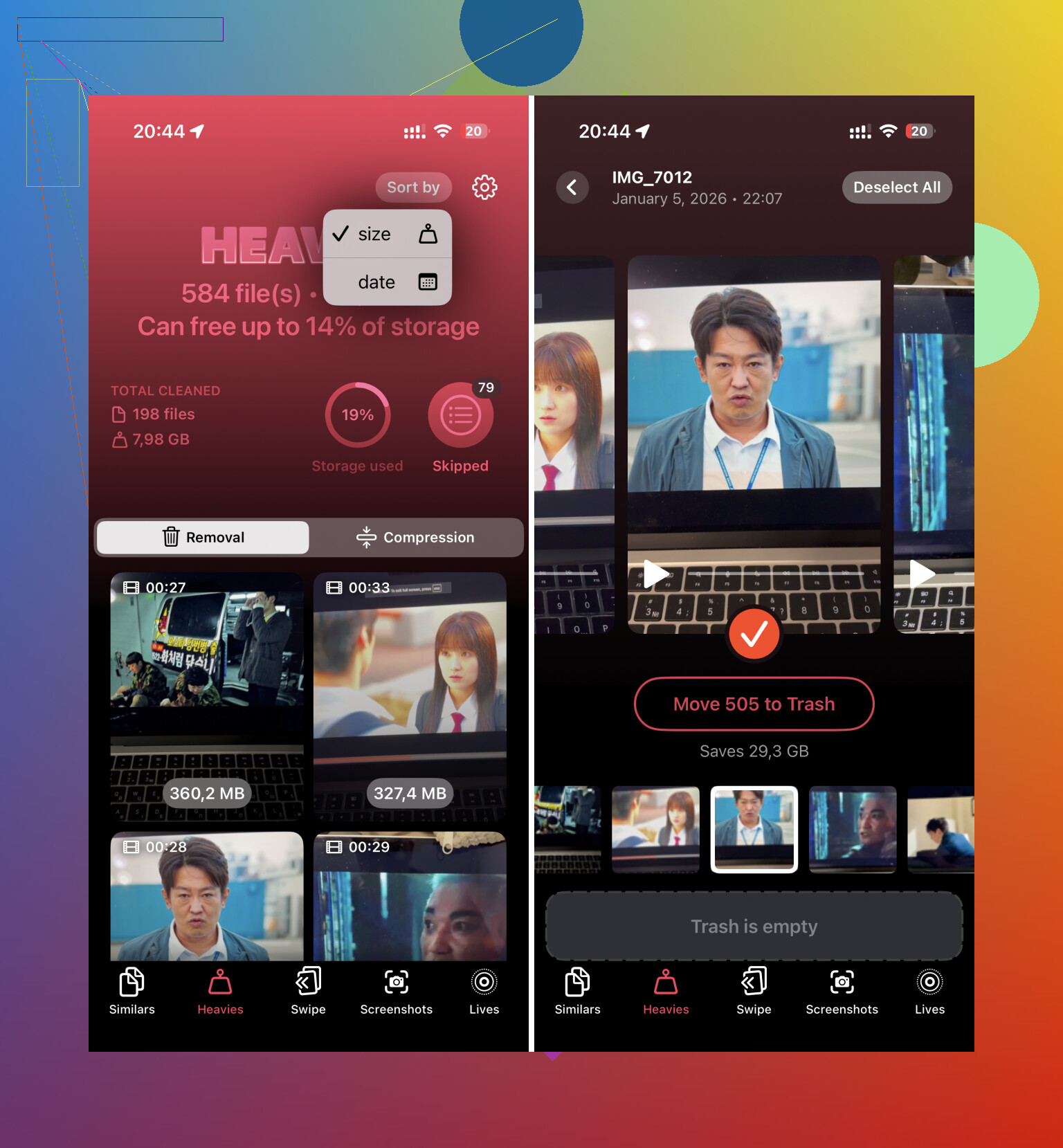 Comment puis-je voir les plus grandes vidéos sur mon iPhone dans une seule liste ?